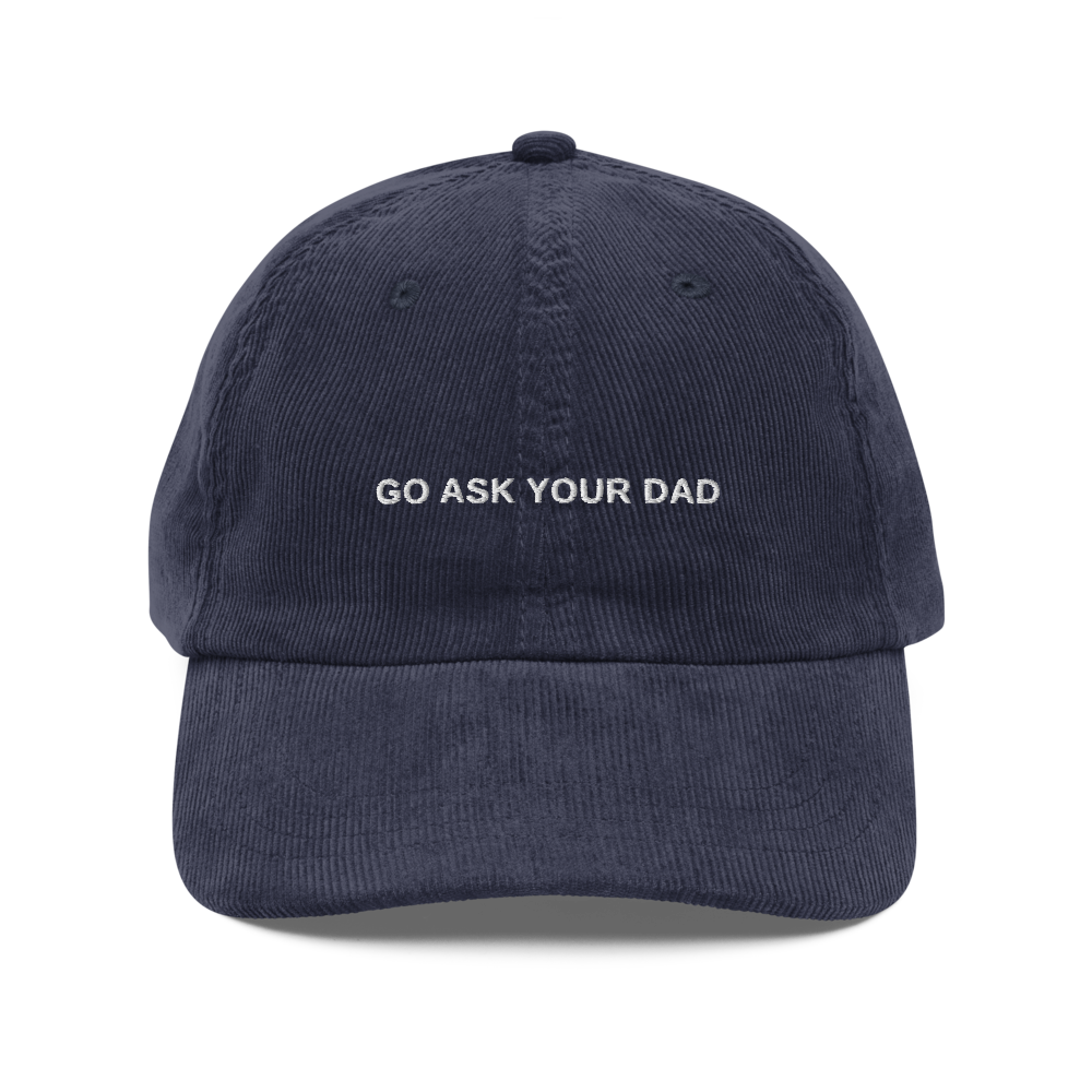 go ask your dad — Vintage Corduroy Cap in navy