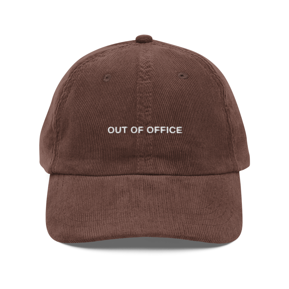 out of office — Vintage Corduroy Cap in brown