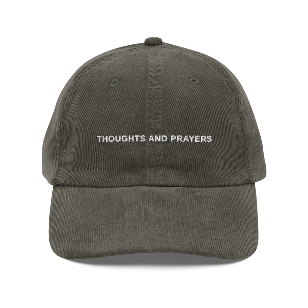 thoughts and prayers — Vintage Corduroy Cap in olive